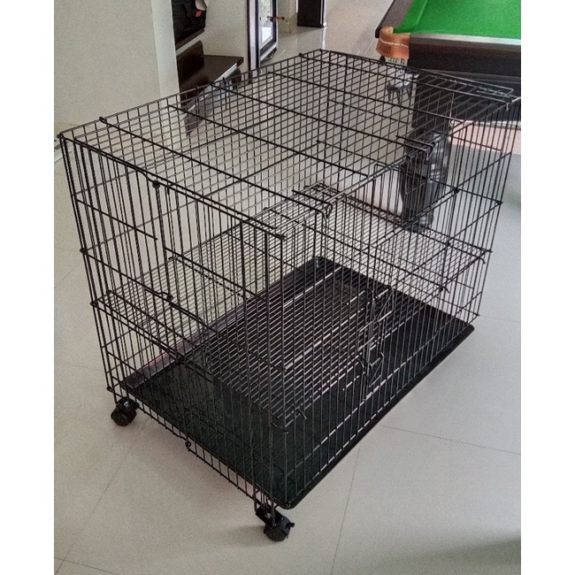 กรง เปิดฝาบนได้ มีล้อ ใบใหญ่ ปรับระดับชั้นได้ c5 c5p กรงหมา กรงสุนัข กรงพับ - รูปที่ 3