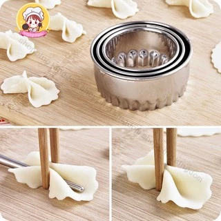 พิมพ์ตัดแป้งวงกลมสแตนเลส 3 ขนาด พิมพ์คุกกี้ สแตนเลส พิมพ์คุกกี้ Pastry Cookie Cutter