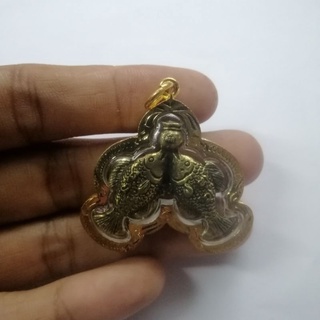 ปลา​ เรียกทรัพย์​ เลียบไมครอนกรอบทอง