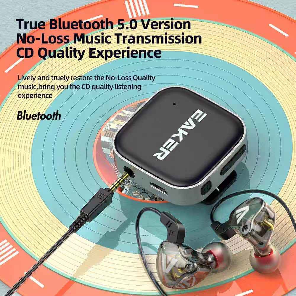 EAKER BT 5.0 / Earphone ช่องเสียบ 3.5mm อุปกรณ์รับสัญญาณบลูทูธพร้อมหูฟัง HD VOICE เสียงดี เบสแน่น