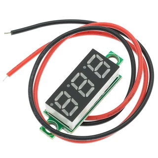 เครื่องทดสอบแรงดันไฟฟ้า โวลต์มิเตอร์ดิจิทัล ขนาดเล็ก 0.28 นิ้ว 2.5V-40V หน้าจอ LED สีแดง น้ําเงิน เหลือง เขียว