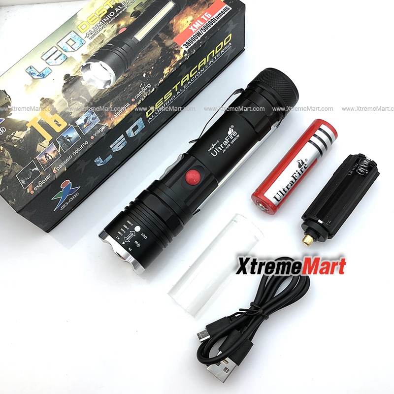 ไฟฉายซูม T6-26 / / JX-409 COB 1000Lumens 4 โหมด มีแม่เหล็กด้านท้าย Front & Side Lights Zoomable Tactical LED Flashlight ราคา ถูกที่สุด ดีลบีเคเค แกลเลอรีภาพที่ 2