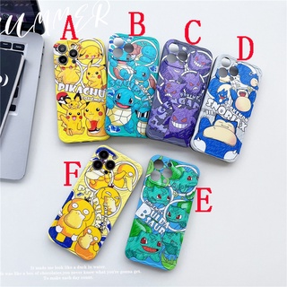 เคสซิลิโคน สำหรับ iPhone 13 Pro Max iPhone 12 Pro Max iPhone 11 Pro Max Cartoon โปเกมอน Pokemon เก็นการ์ Gengar &amp; สนอร์แลกซ์ Snorlax &amp; ปิกาจู Pikachu &amp; Squirtle &amp; Bulbasaur &amp; Psyduck Silicone Case