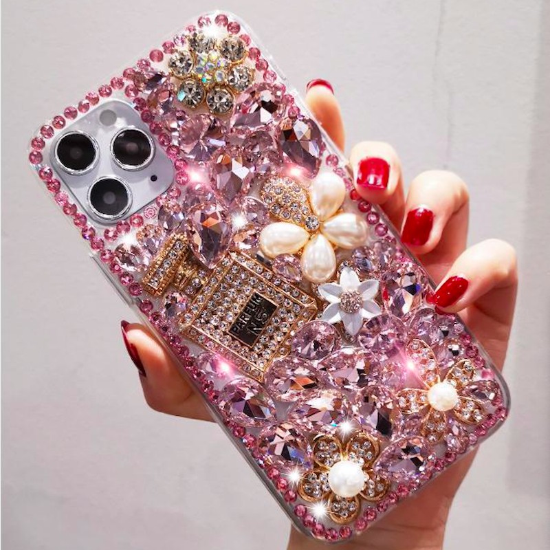 เคส Vivo Y19S Y28S Y17S Y27S Y100 Y36 Y22S Y16 Y22S Y35 Y76 Y33S Y20 Y20S Y12S Y12A Y17 Casing Fashion Luxury Rhinestone ดอกไม้ Handmade Bling ฝาครอบน้ําหอมเพชรขวดน้ําหอม