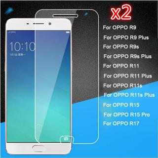 2PCS oppo R9 R9S R7 R7S  A71 A73 A75 A77 A79 A83 A9 F11 AX7 Reno 10X Plus Pro อุปกรณ์กันรอยหน้าจอ ฟิล์มกระจกนิรภั โฟกัส