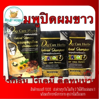 แชมพูปิดผมขาวสมุนไพร Day Care Herbs ไร้สารเคมี ไร้กลิ่น สีติดทนนาน