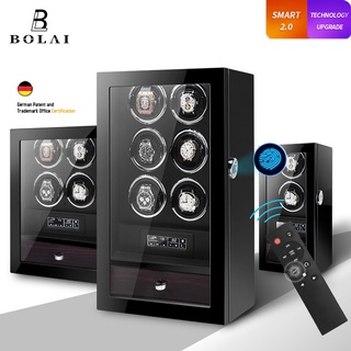 Watch Winder กล่องไม้เก็บนาฬิกาข้อมืออัตโนมัติ พร้อมมอเตอร์ Mabuchi หน้าจอสัมผัส LCD หรูหรา