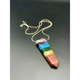 100% Natural 7 Chakra Stone Pendant /  Healing Chakra / 7 Chakra Stone Necklace Jewelry Pendant With Chain 18inch.