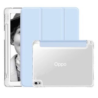 เคสแท็บเล็ตหนัง PU TPU นิ่ม แบบใส พับได้สามทบ สําหรับ OPPO Pad Air 10.36 นิ้ว 2022 OPD2102 X21N2 Air 10.4 นิ้ว