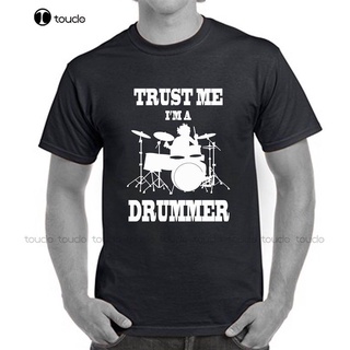 [S-5XL] เสื้อยืด พิมพ์ลายกลองร็อค Trust Me Im A Drummer คุณภาพสูง สไตล์คลาสสิก สําหรับผู้ชาย