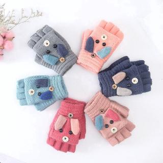 ถุงมือผ้าถักลายการ์ตูนกระต่าย 6 สีสำหรับเด็ก