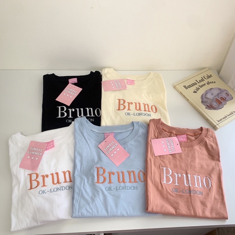 Sugarbeetshop | S82 ปัก Bruno เสื้อโอเวอร์ไซต์ oversize เสื้อยืดผ้า cotton