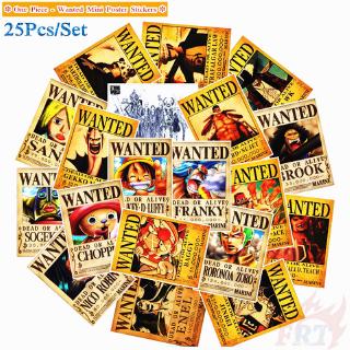 ❉ One Piece - Wanted Mini Poster สติ๊กเกอร์ ❉ 25Pcs/Set Anime Fashion DIY Decals Doodle สติ๊กเกอร์