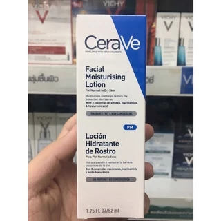 🔥แท้100% ฉลากไทย 🔥 CeraVE Facial Moisturizing PM Lotion 52 ml เซราวี มอยซ์เจอร์ไรซิ่ง โลชั่นบำรุงผิวหน้า 52 มล