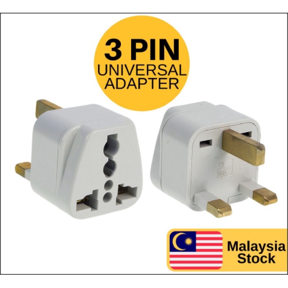 3-Pin Universal Adapter Plug Head UK Plug Socket Adaptor ( KS-168 ) การออกแบบแบบสุ่ม
