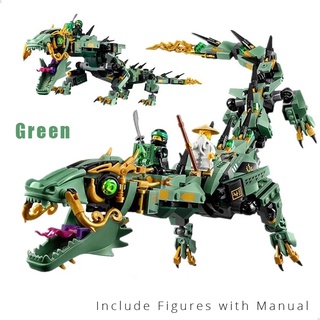 Ninjago ภาพยนตร์ Green Ninja Mech Dragon 70612 ของเล่นนินจา พร้อมฟิกเกอร์ รูปมังกร (ไม่มีกล่อง!) เข้ากันได้กับ lego