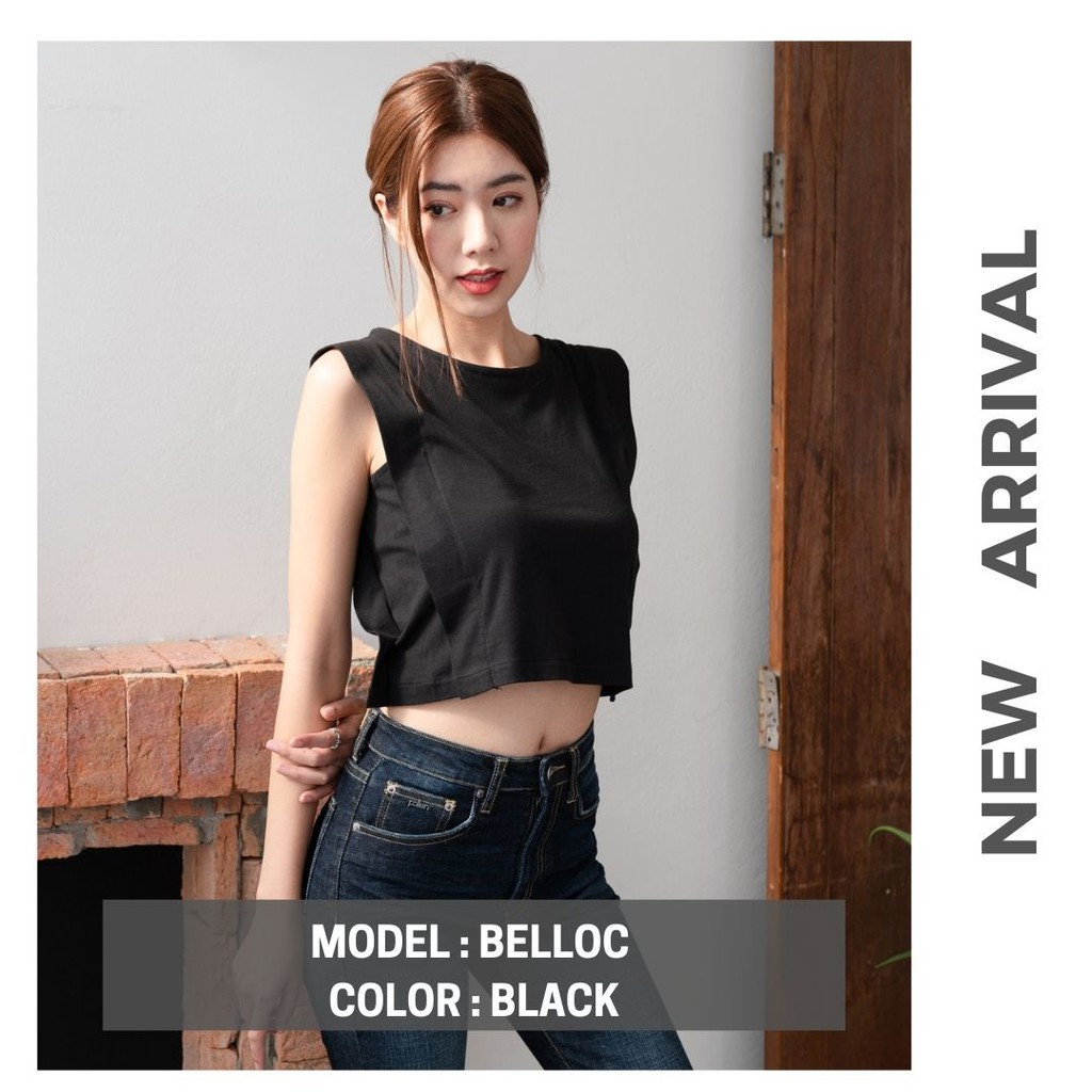۞☼Pela.bkk-Belloc crop top เสื้อครอป-สีดำ