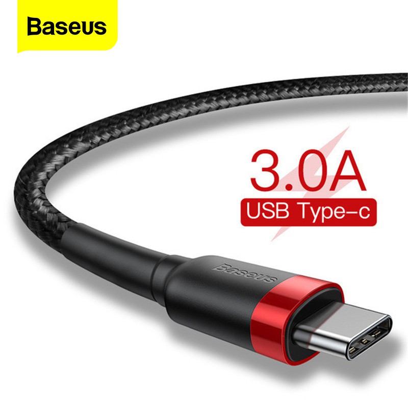 Baseus สายเคเบิล USB Type C 3A ชาร์จเร็ว และเทคโนโลยีชาร์จเร็ว สําหรับ Huawei Xiaomi