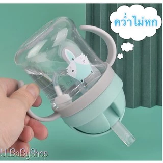 แก้วหัดดื่ม นอนดูดได้ มีกันสำลัก bpa free 250ml