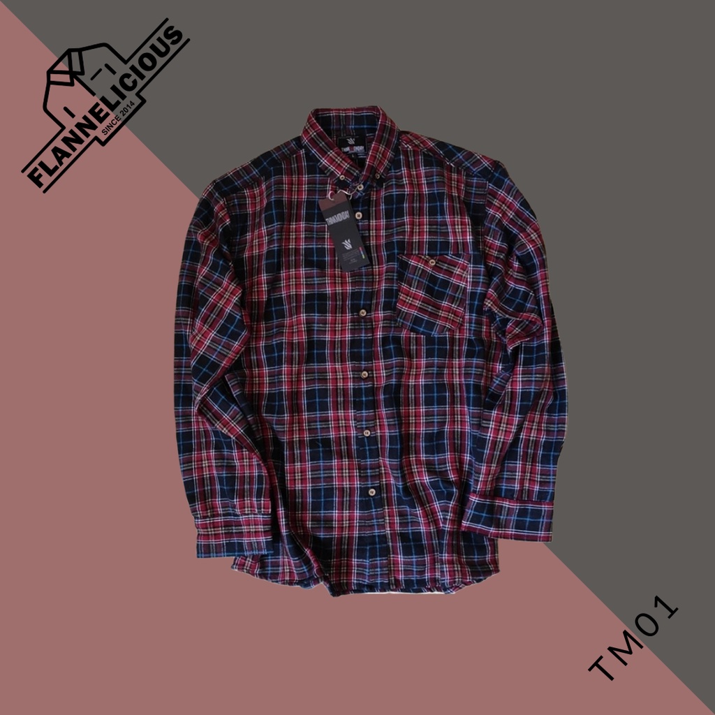Kemeja Hem FLANNEL SHIRT FLANNEL BUNDLING TSHIRT POLOS THINKMONDAY PREMIUM FLANNEL SHIRT