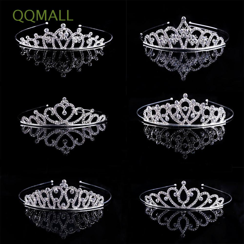 Qqmall มงกุฎคริสตัล พลอยเทียม ที่คาดผม แฟชั่น คุณภาพสูง หัวใจ รัก เครื่องประดับผม มงกุฎ