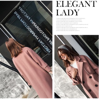 เสื้อโค้ทตัวยาว ผ้าวูล ซับในทั้งตัว ตรงตามแบบเป๊ะทุกจุด
