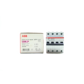 S204M-C4 ABB MCB เซอร์กิตเบรกเกอร์ ABB รุ่น S204M-C4 4P 4A 2CDS274001R0044