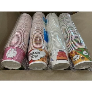 ถ้วยไอศกรีมลาย แบบกระดาษ ขนาด 260 cc.มี ปาก90 และ 95(50ใบ)รายการขายแยกถ้วยและฝา