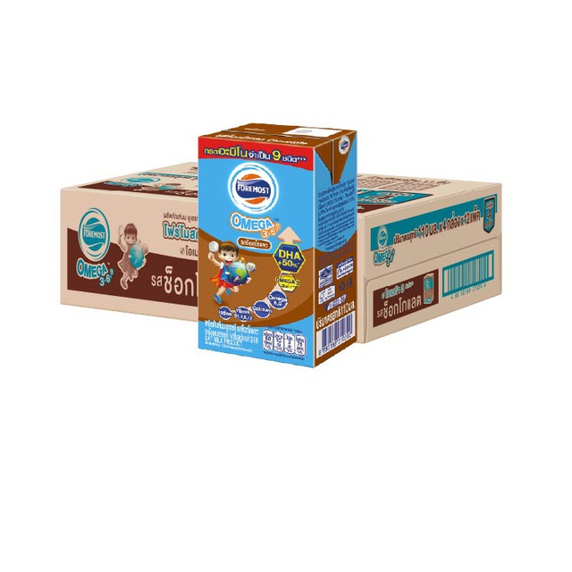 Foremost นม UHT สูตร Omega 110 มล. รสช็อคโกแลต (4 กล่อง X 12 แพ็ค) 48 กล่อง