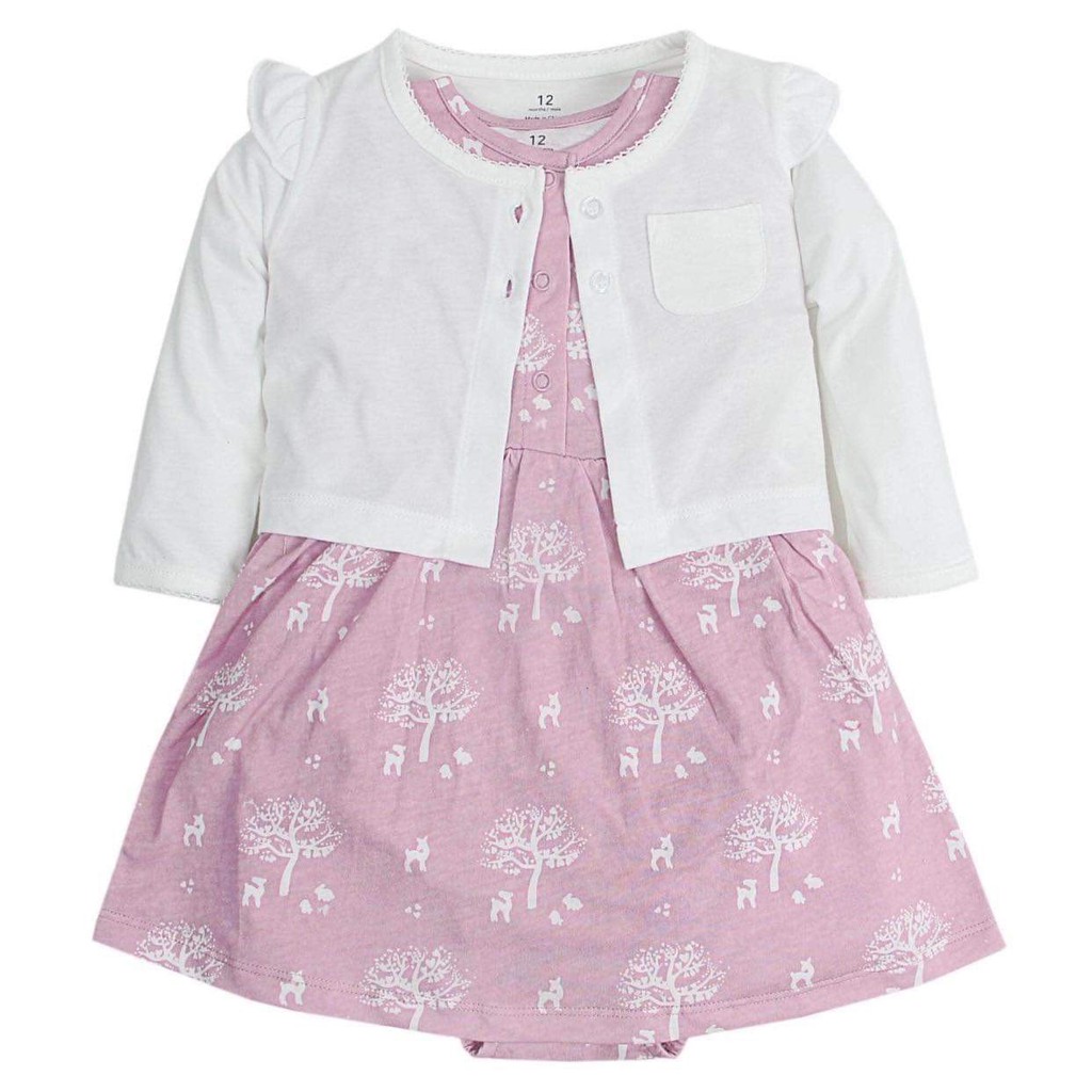 [SUPER QUALITY] FASHION DRESS SET WITH CARTER JACKET 2 สําหรับเด็กผู้หญิงจาก 0 - 4 ปี OLD - S919