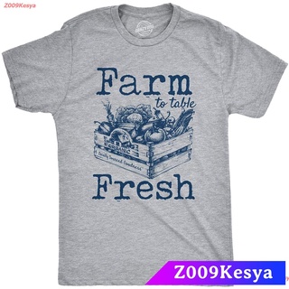 Z009Kesya เสื้อยืดสีพื้นผู้ชาย Crazy Dog T-Shirts Mens Farm To Table Fresh Tshirt Cute Vegetables Farmers Market Tee dis