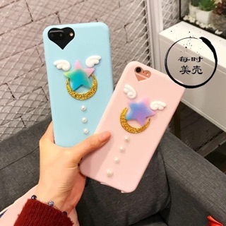 เคสดาว tpuนิ่มทั้งอัน i5,6,6+,7,7+ 2สี พาสเทล ประดับด้วยดาว ไข่มุก คลุมเครื่อง