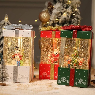 กล่องดนตรีคริสตัลบอล รูปเกล็ดหิมะ ซานต้า สโนว์แมน ต้นคริสต์มาส USB