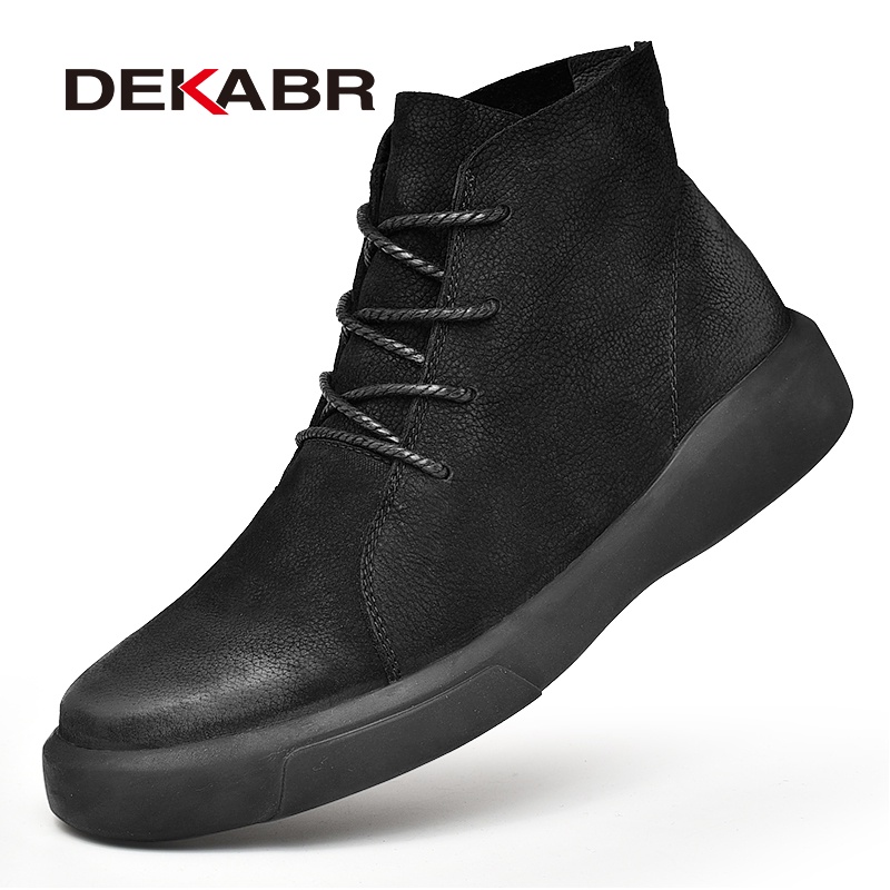 Dekabr รองเท้าบูทข้อสั้น หนังแท้ กันน้ํา แฮนด์เมด แฟชั่นฤดูใบไม้ร่วง ฤดูหนาว สไตล์นักธุรกิจ สําหรับผู้ชาย