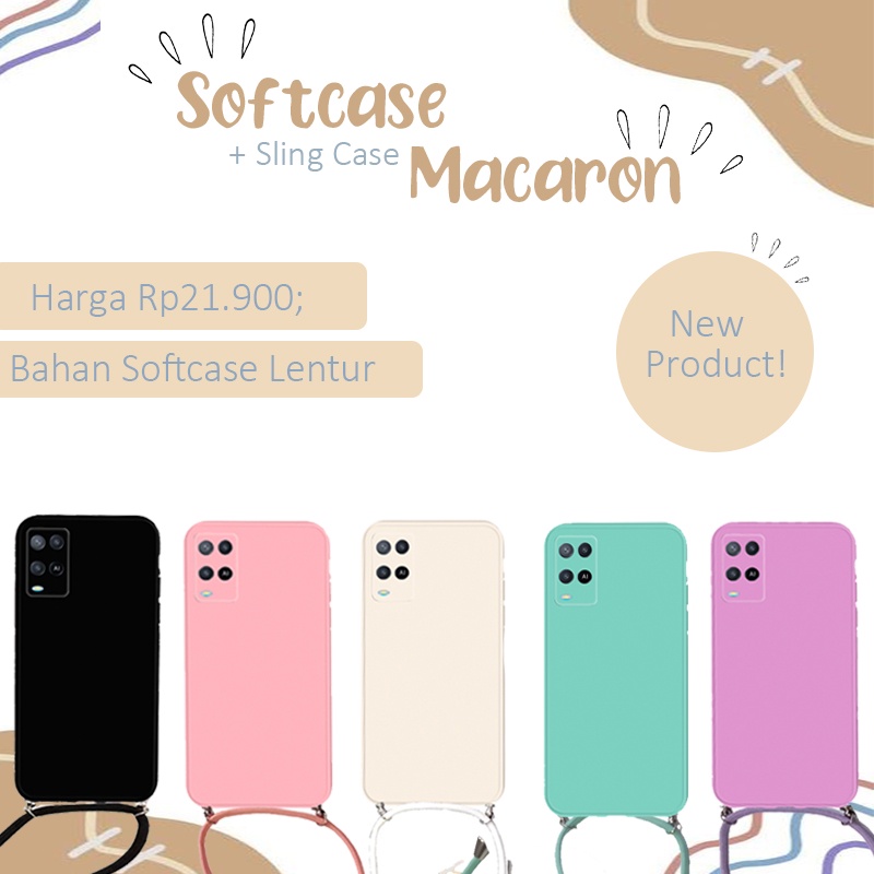 Softcase Macaron สลิงสําหรับ Oppo A54 Reno 4f 5f A5s A1k A53 A33 A5 A9 2020 A15 A31 A3s A12 | เคสOpp