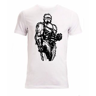 เสื้อสาวอวบ - แฟชั่นใหม่เย็นสบาย ๆ เสื้อยืด Robocop ภาพยนตร์ในตํานานสีดําร่างงานศิลปะผู้ชายเสื้อยืดS-5XL