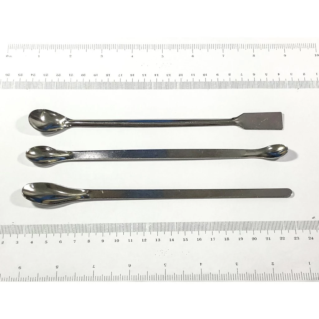 ช้อนตักสาร สแตนเลส Stainless Steel Spatula แบบ ช้อนข้างเดียว ช้อนสองข้าง ช้อนข้าง-พายข้าง ยาว 20cm