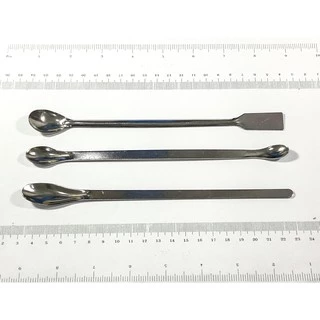 ช้อนตักสาร สแตนเลส Stainless Steel Spatula แบบ ช้อนข้างเดียว ช้อนสองข้าง ช้อนข้าง-พายข้าง ยาว 20cm
