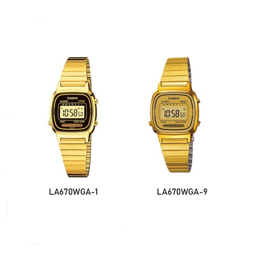 นาฬิกาโทรศัพท์เด็ก นาฬิกา casio ผู้ชาย Casio Standard นาฬิกาข้อผู้หญิง สายสแตนเลส สีทอง รุ่น LA670WGA,LA670WGA-1DF,LA670