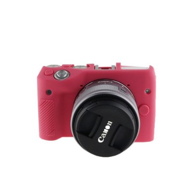Soft Silicone Rubber Camera Case for Canon EOS M3(Rose)#0899