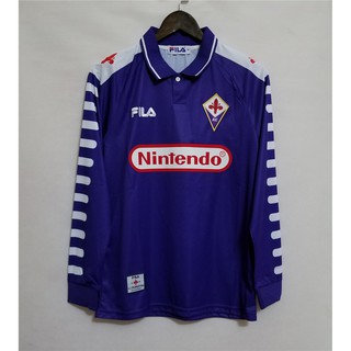 เสื้อกีฬาแขนยาว ลายทีมชาติฟุตบอล Fiorentina 98-99 ชุดเหย้า สไตล์วินเทจ