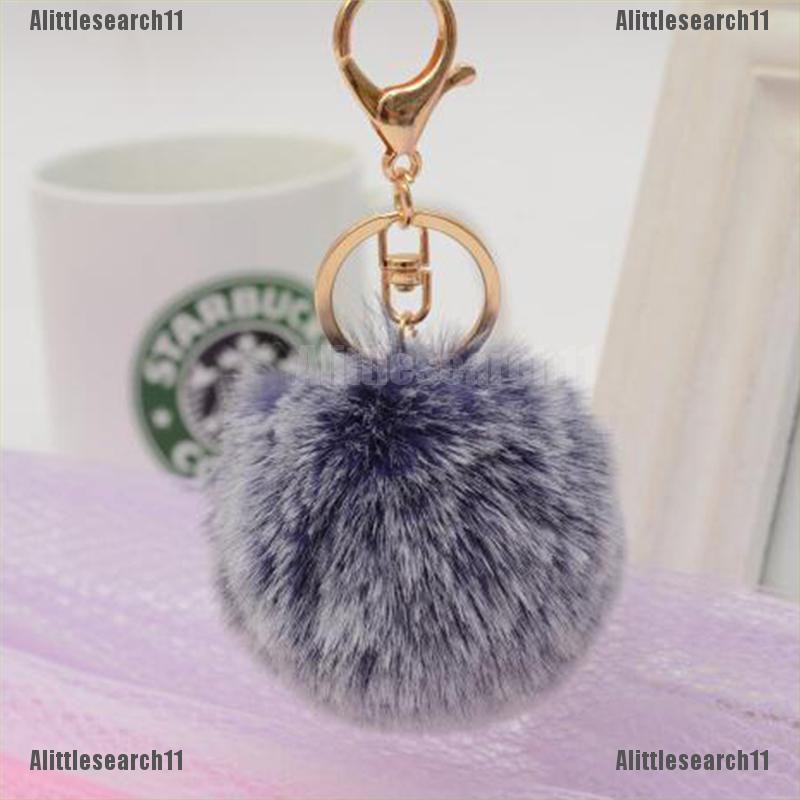 POYAMUSE Fluffy Cat Pom Pom Keychain - Cute Plush Kitty Ball Keyring For Bag, Purse & Keychain Decor - View #4