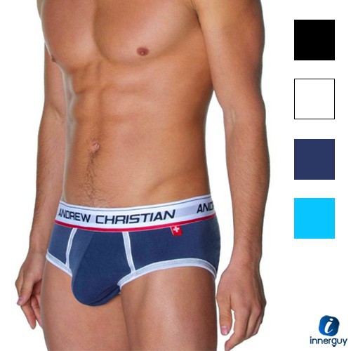 S,M,L กางเกงในชาย Brief Enhanced Andrew Christain ทรงบรีฟ ขอบใหญ่ มีถุงรับเป้าด้านใน !!