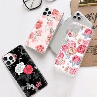 เคสโทรศัพท์มือถือแบบนิ่ม ใส ลายดอกกุหลาบ ดอกโบตั๋น DV-167 สําหรับ VIVO Y22s Y35 Y16 Y02 Y02S Y01 Y31 Y51