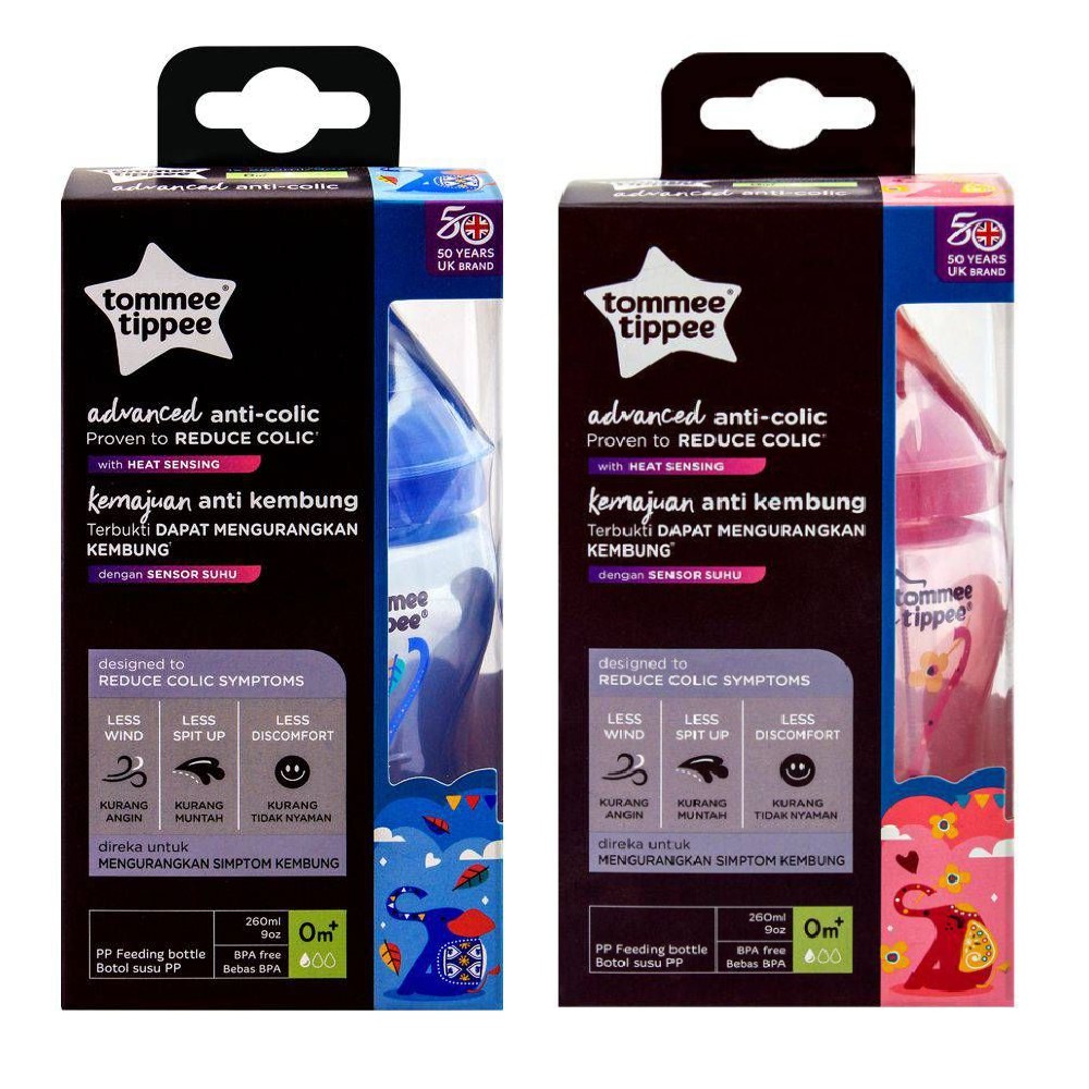 Tommee Tippee Anti-colic Bottle  ขวดนม ทอมมี่ ทิปปี้ รุ่น Closer to Nature ขนาด 260 ml/9oz ลดโคลิค