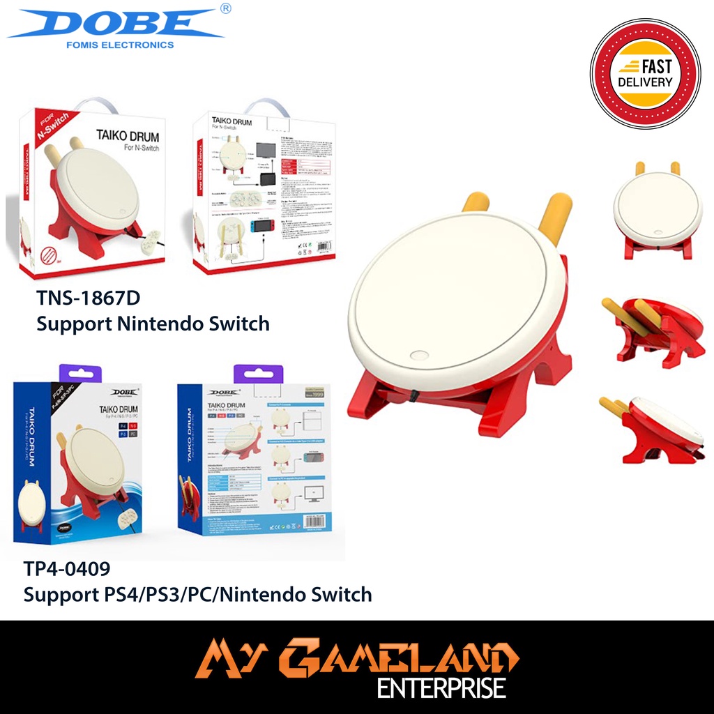Dobe Taiko ดรัม สําหรับ PS4 PS3 PC Nintendo Switch (TP4-0409 TNS-1867D)(แบรนด์ใหม่)