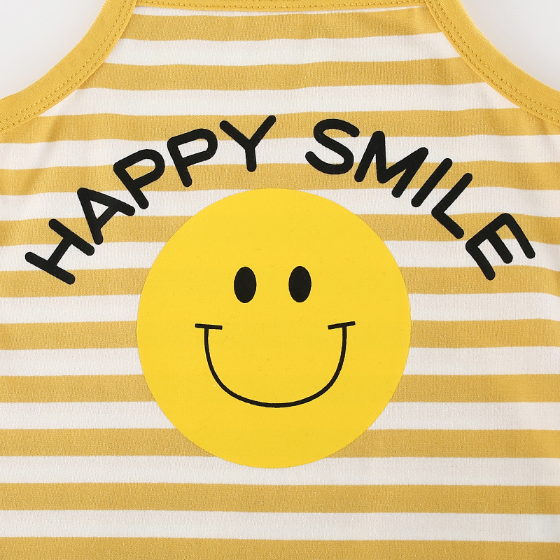 ชุดจัมพ์สูทสําหรับเด็กทารกแรกเกิดผู้ชายผู้หญิงผ้าฝ้ายลายการ์ตูน Smiley Banana Dots