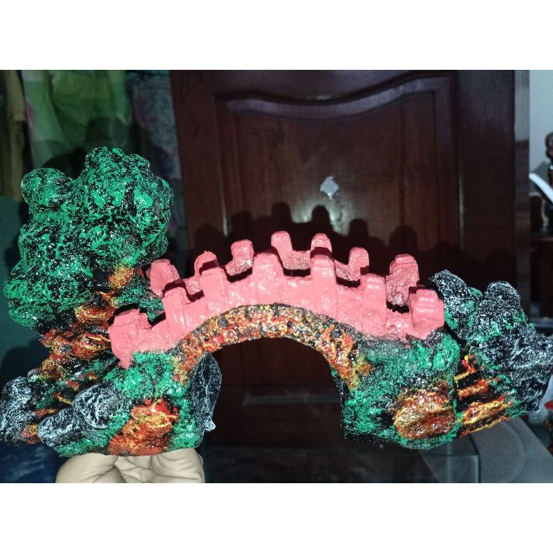 FIBER AQUARIUM DECORATIVE ของเล่น BANYAN TREE BRIDGE