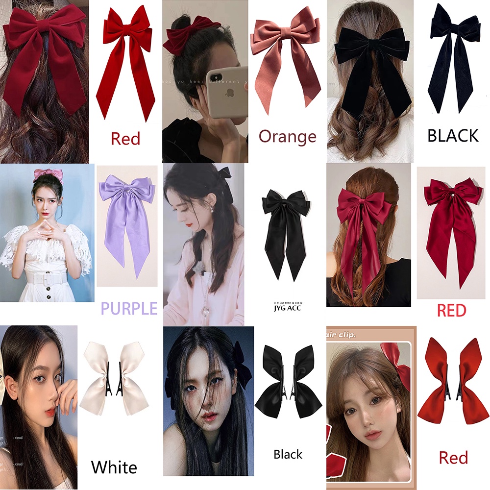 IFYOU เครื่องประดับผม ผ้ากํามะหยี่ ประดับโบว์ สีพื้น สไตล์เกาหลี เหมาะกับของขวัญ สําหรับผู้หญิง