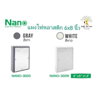 NANO​ แผงไฟพลาสติก​ แผงไฟ​ ขนาด​ 6x8 นิ้ว​ คุณภาพดี​ รุ่น​ NANO-302W(สีขาว) NANO​-302G(สีเทา)